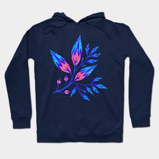 Frondescence - Blue / Pink Hoodie